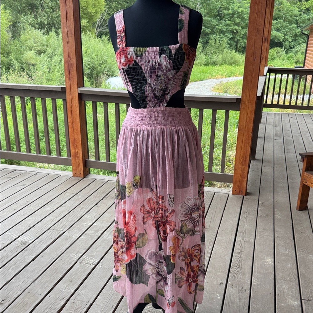 Anthropologie Pink Maxi Dress